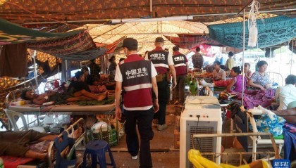 中国云南救援医疗队驰援受损严重的内比都医院