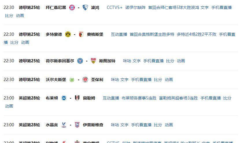 CCTV直播五大联赛：四大豪门齐聚，英超迎来冠军对话