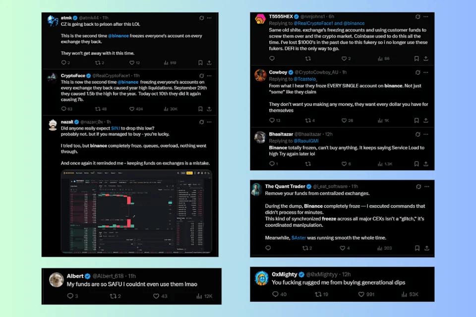 周五币圈“历史级爆仓”后面临质疑,币安声明称“部分平台模块出现短暂技术故障,部分资产出现脱钩”